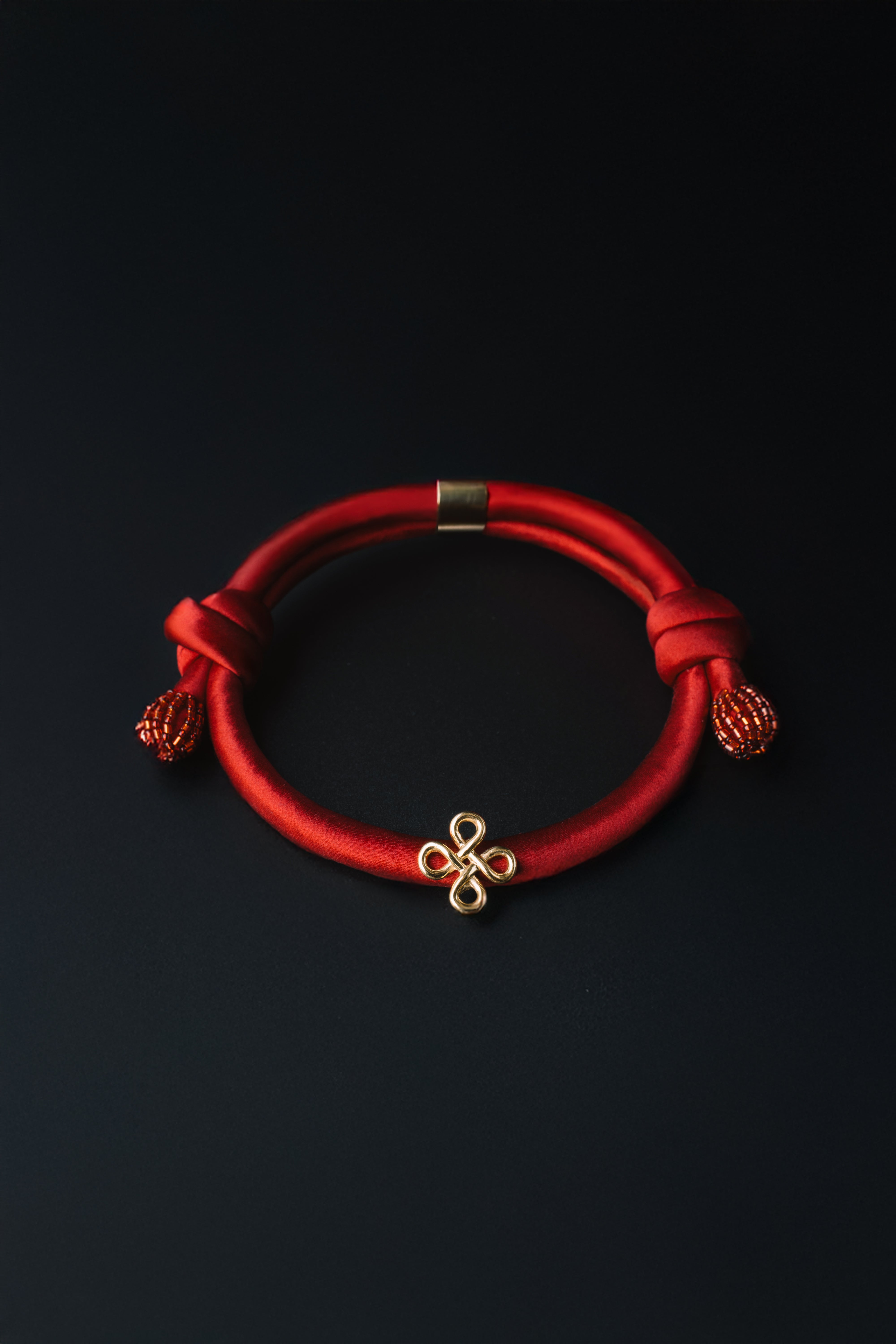 Nephrite Jade & Silk Luxury Pet Collar Necklace | XENXEN