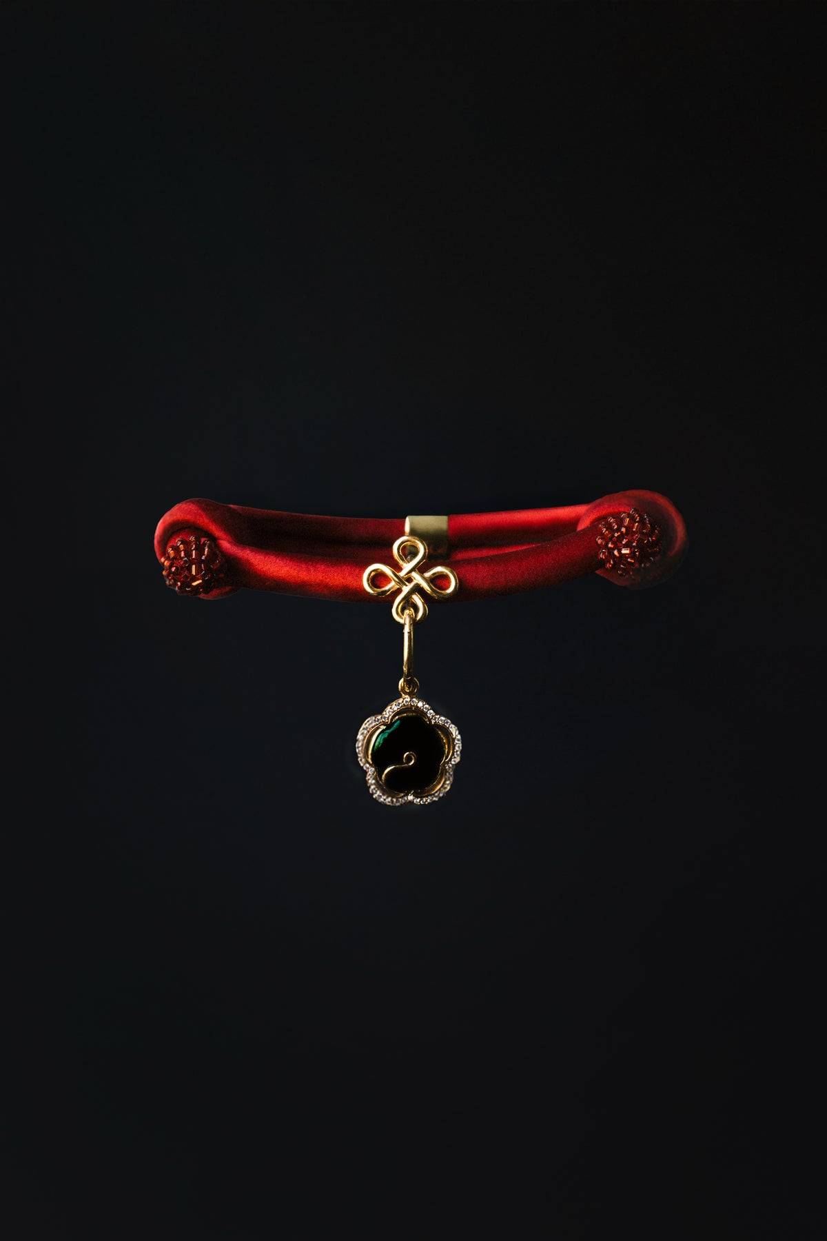 Signature Silk Necklace & Jade Blessing Charm Set